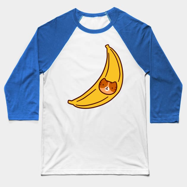 Banana Tabby Cat Face Baseball T-Shirt by saradaboru